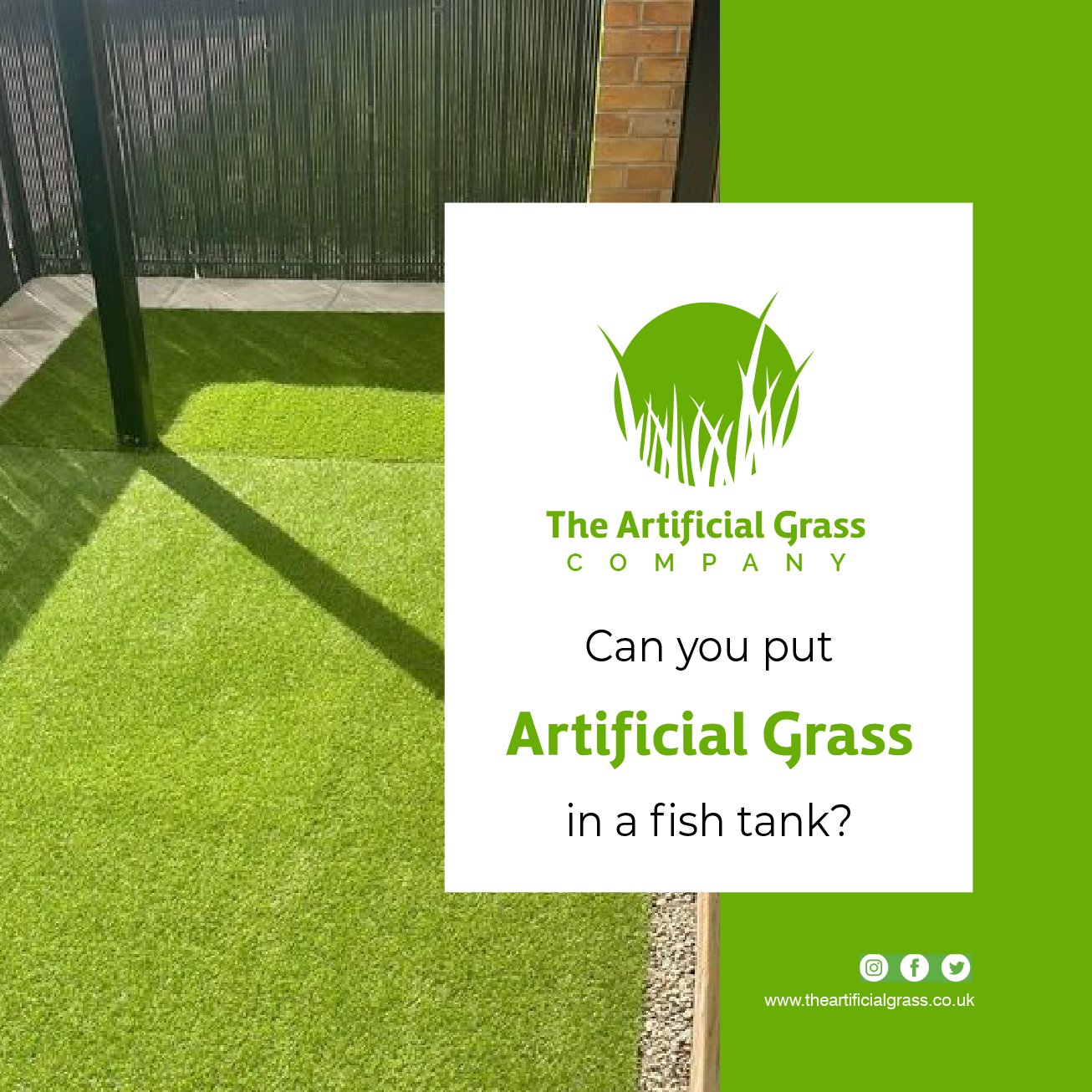 Artificial grass top for aquarium