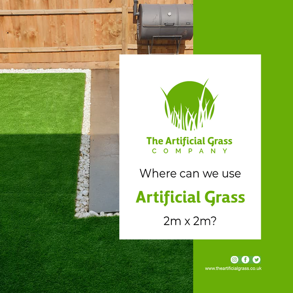 Where can we use artificial grass 2m x 2m?